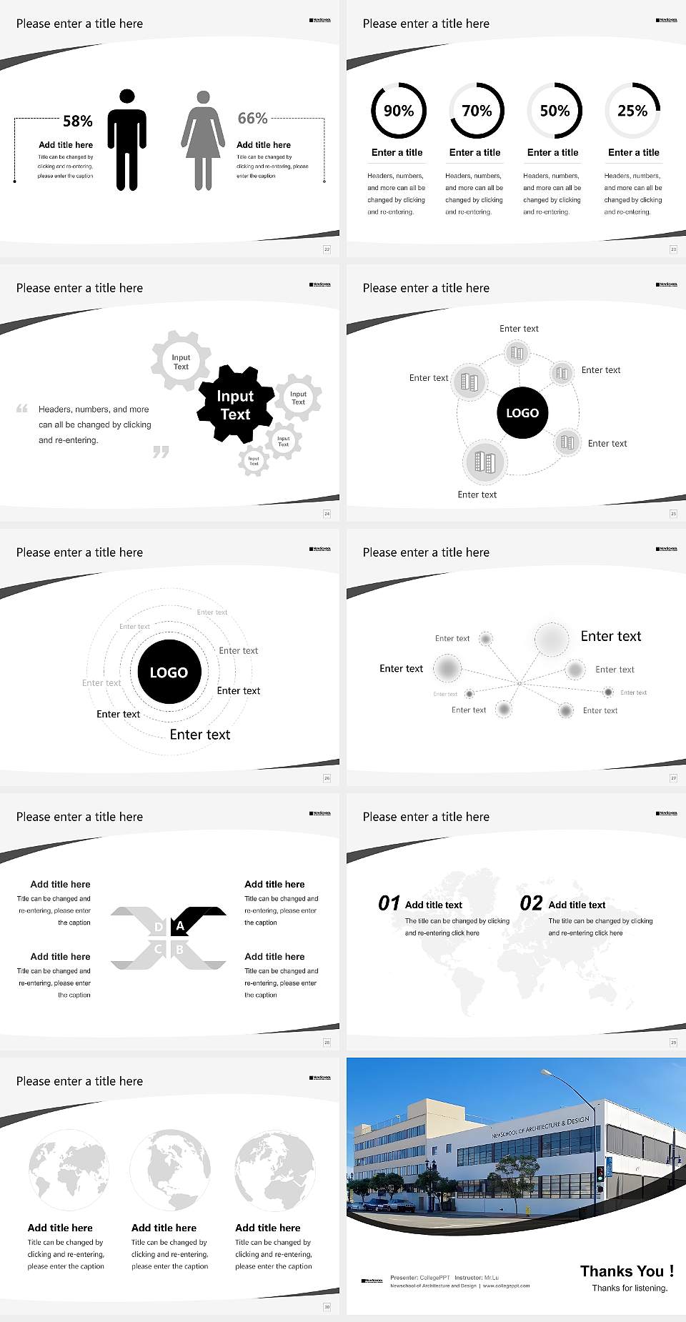 Newschool of Architecture and Design Course/Courseware Creation PPT Template4:3 ratio PPT effect preview image4