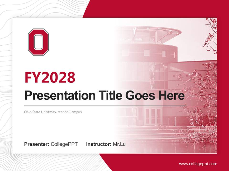 Ohio State University-Marion Campus Academic Presentation/Research Findings Report PPT Template4:3 ratio PPT effect preview image5