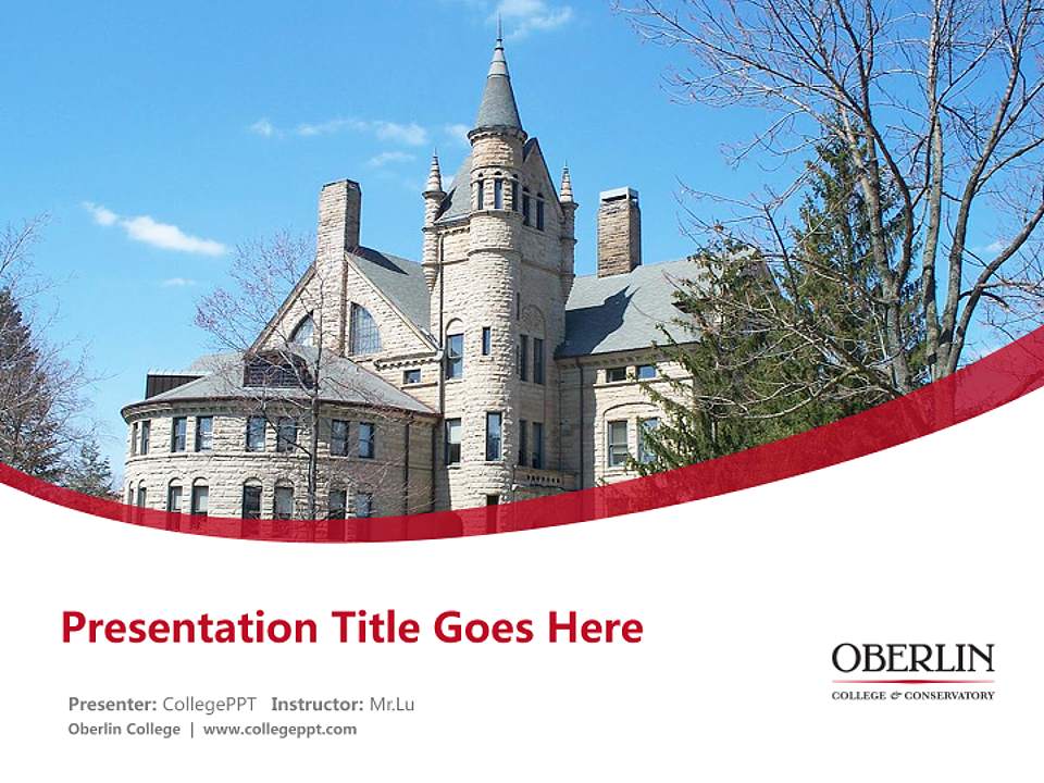 Oberlin College Course/Courseware Creation PPT Template4:3 ratio PPT effect preview image5
