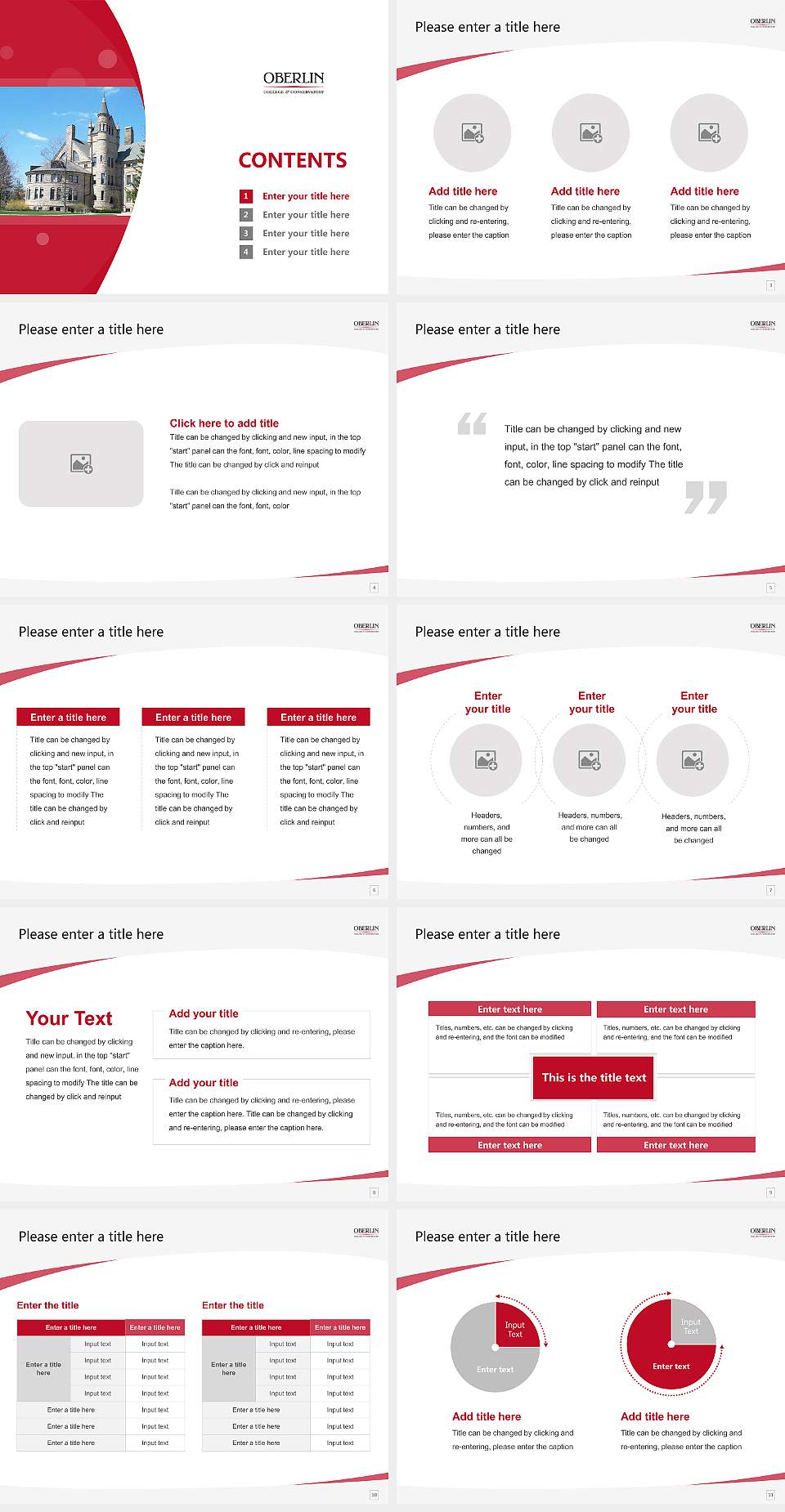 Oberlin College Course/Courseware Creation PPT Template4:3 ratio PPT effect preview image2