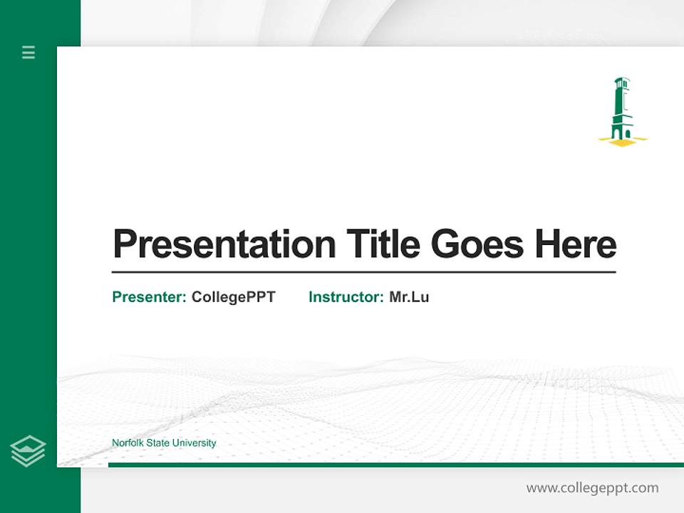 Norfolk State University Thesis Proposal/Graduation Defense PPT Template4:3 ratio PPT effect preview image5