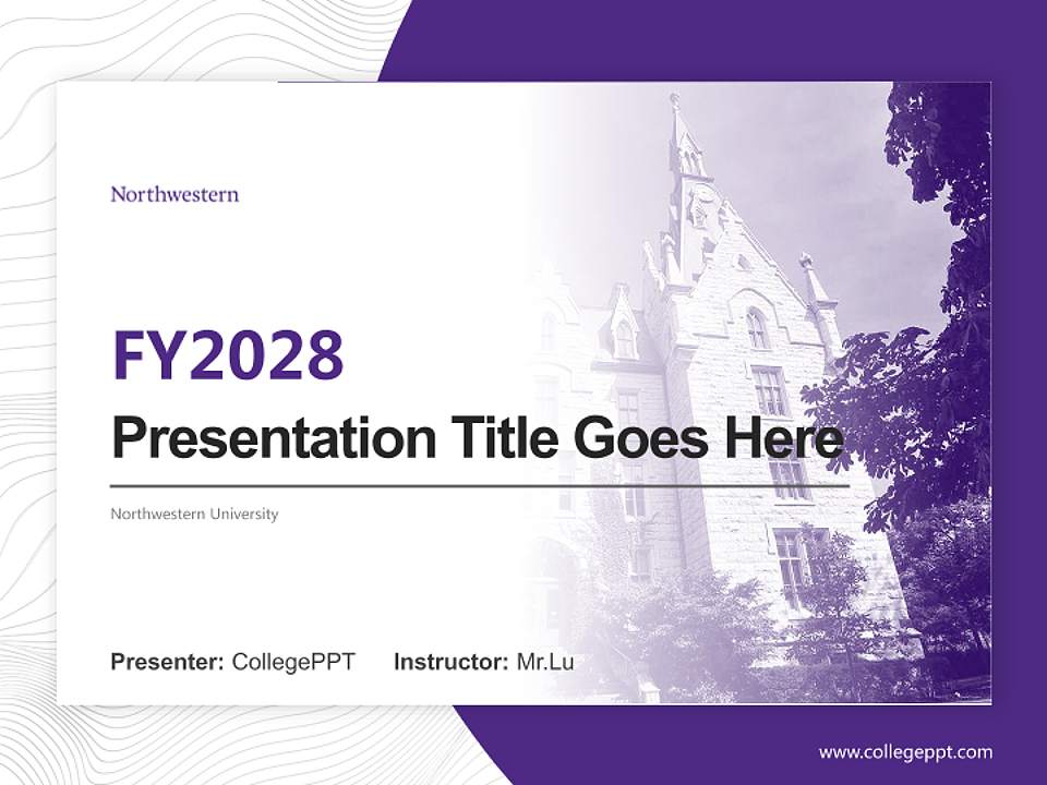 Northwestern University Academic Presentation/Research Findings Report PPT Template4:3 ratio PPT effect preview image5