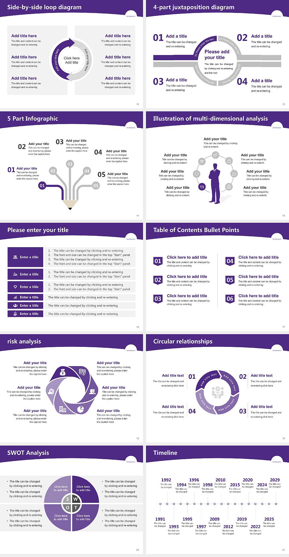 Northwestern University Academic Presentation/Research Findings Report PPT Template4:3 ratio PPT effect preview image3