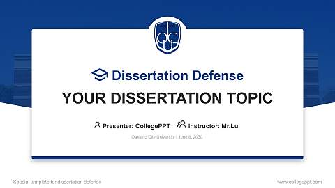 Oakland City University Graduation Thesis Defense PPT Template