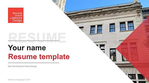 New York School of Interior Design Resume PPT Template
