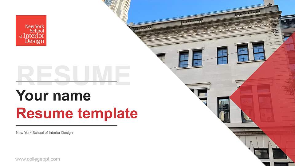 New York School of Interior Design Resume PPT Template16:9 ratio PPT effect preview image