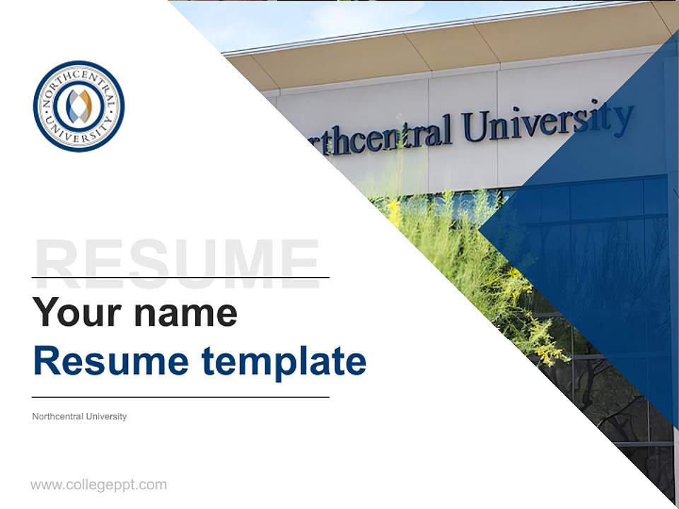 Northcentral University Resume PPT Template4:3 ratio PPT effect preview image5