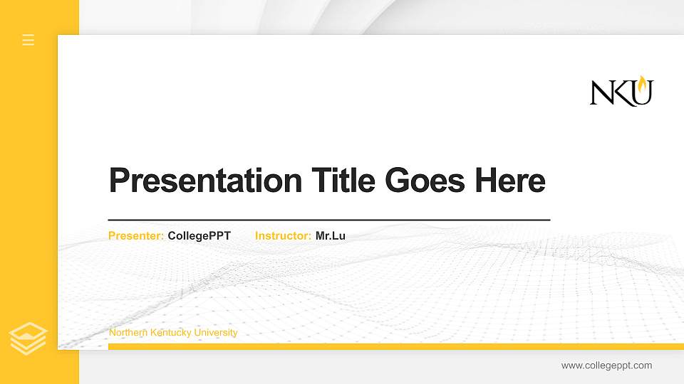 Northern Kentucky University Thesis Proposal/Graduation Defense PPT Template16:9 ratio PPT effect preview image