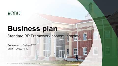 Oklahoma Baptist University Competition/Entrepreneurship Contest PPT Template