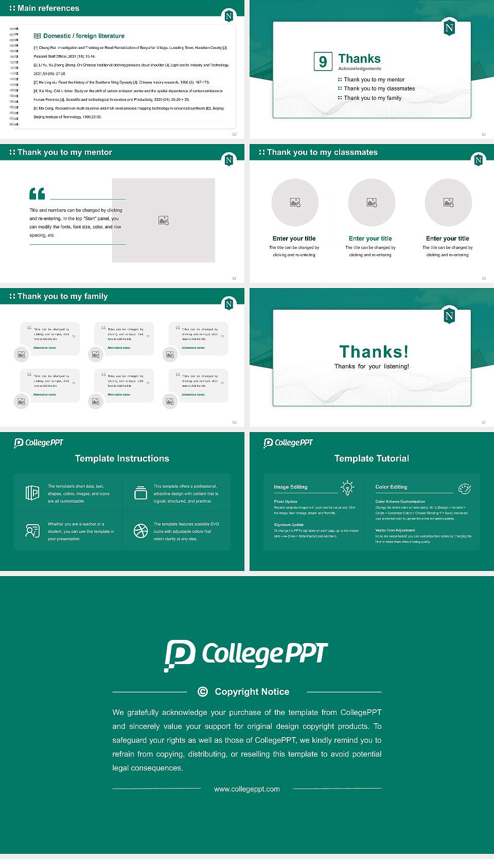 Nichols College Graduation Thesis Defense PPT Template16:9 ratio PPT effect preview image7