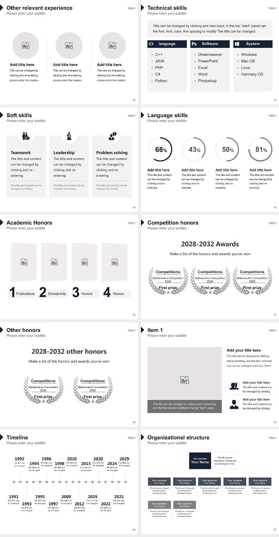 Northland College Resume PPT Template4:3 ratio PPT effect preview image3