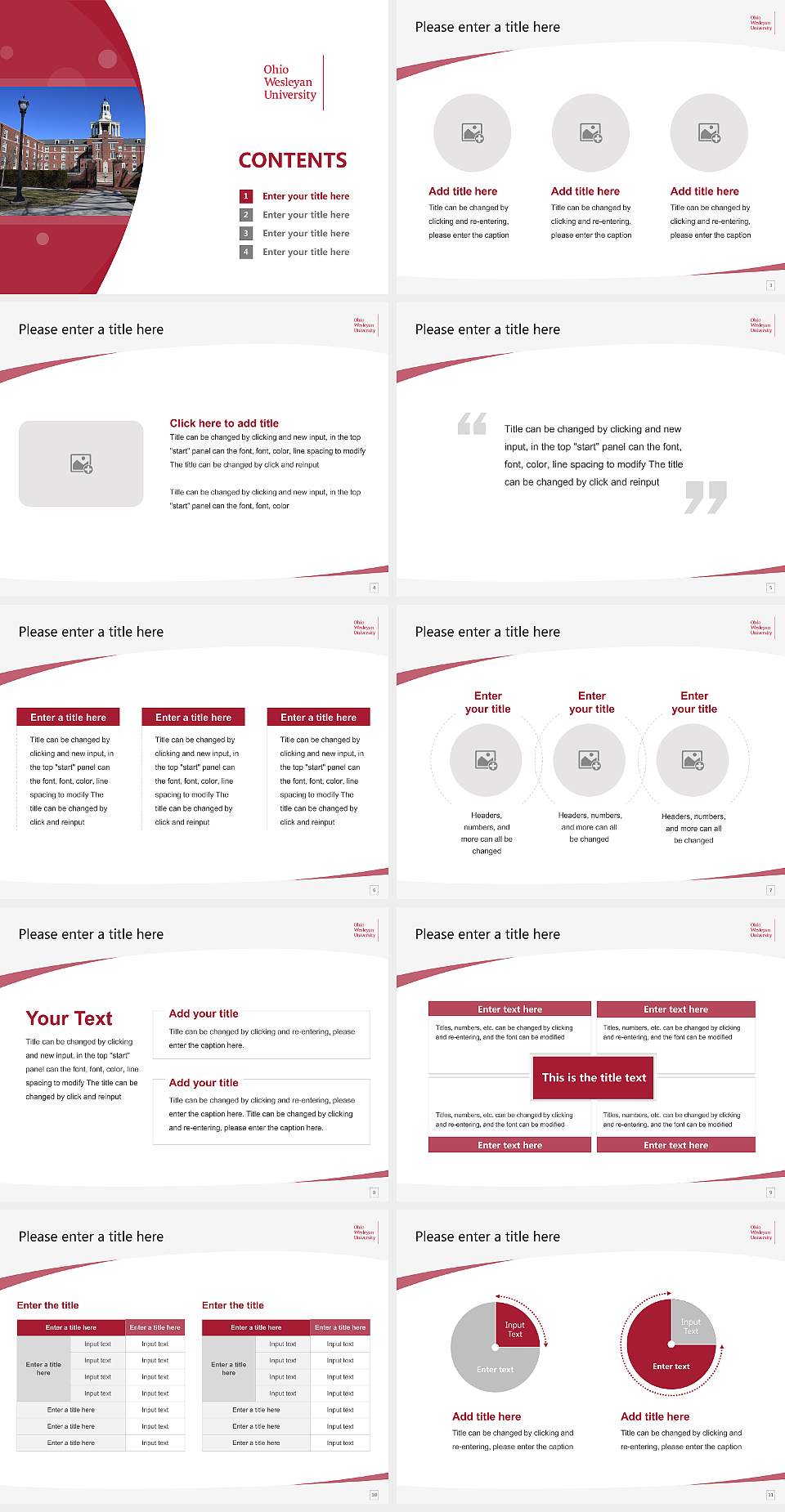 Ohio Wesleyan University Course/Courseware Creation PPT Template4:3 ratio PPT effect preview image2