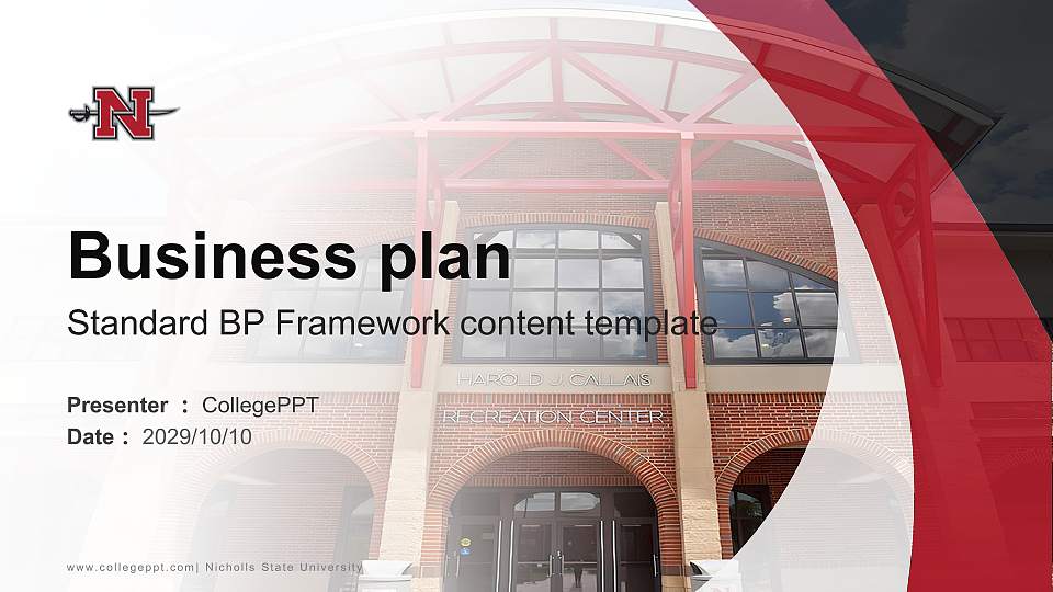 Nicholls State University Competition/Entrepreneurship Contest PPT Template16:9 ratio PPT effect preview image1