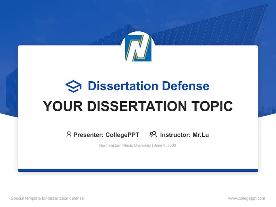 Northeastern Illinois University Graduation Thesis Defense PPT Template4:3 ratio PPT effect preview image7