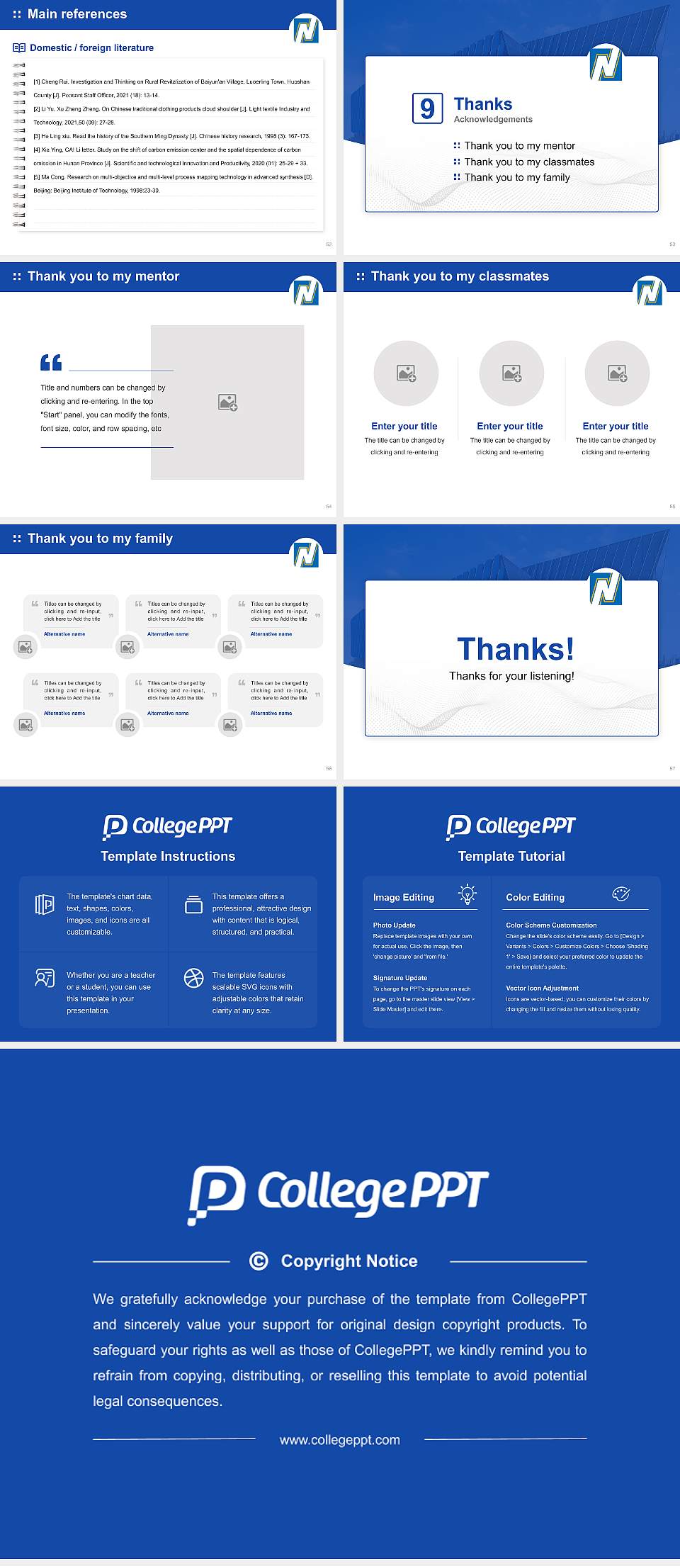 Northeastern Illinois University Graduation Thesis Defense PPT Template4:3 ratio PPT effect preview image7