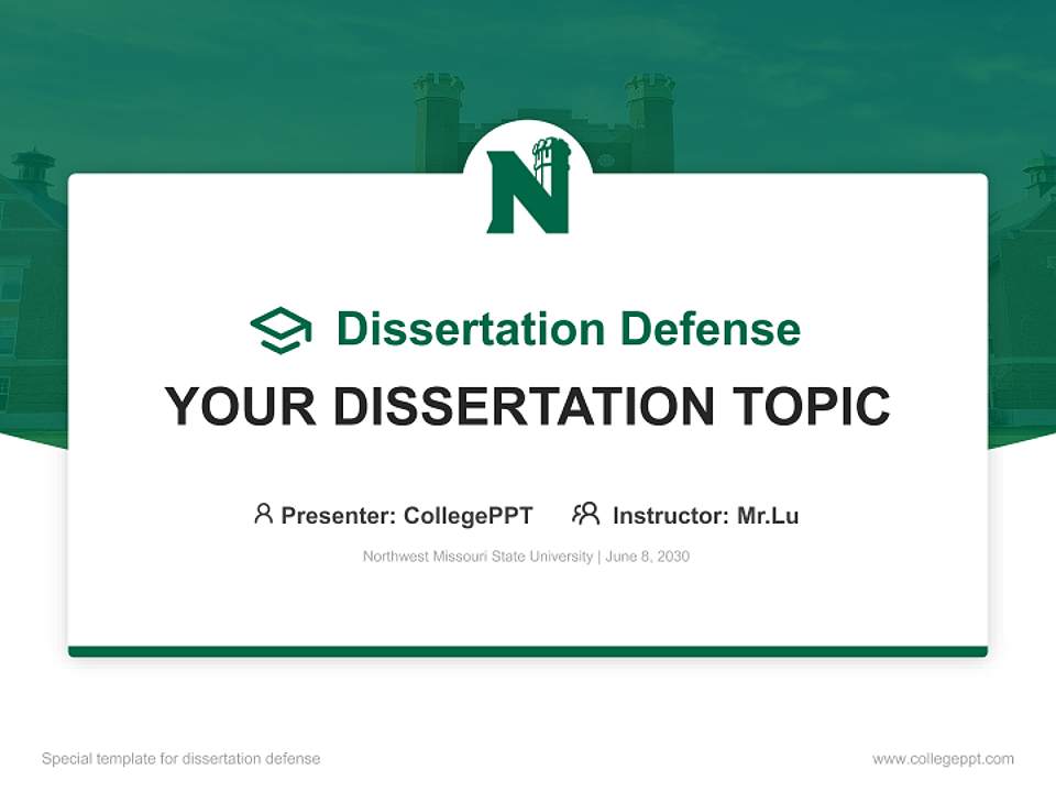 Northwest Missouri State University Graduation Thesis Defense PPT Template4:3 ratio PPT effect preview image7