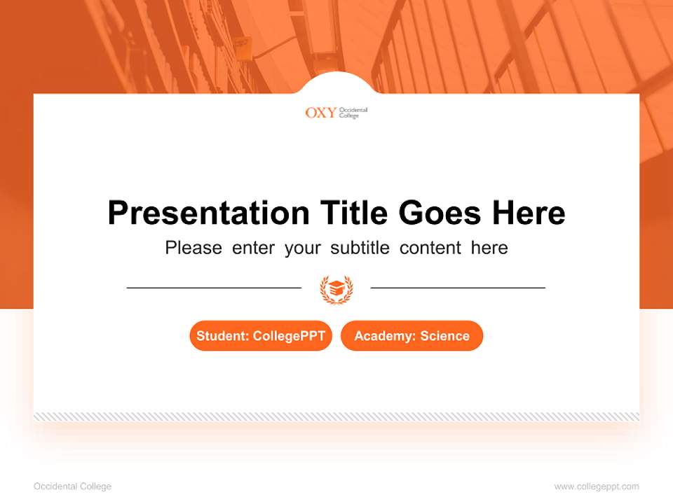 Occidental College National Scholarship Defense PPT Template4:3 ratio PPT effect preview image4