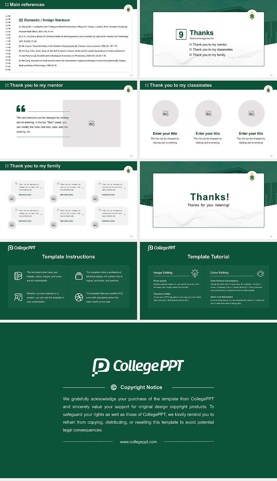 Northern Michigan University Graduation Thesis Defense PPT Template16:9 ratio PPT effect preview image7