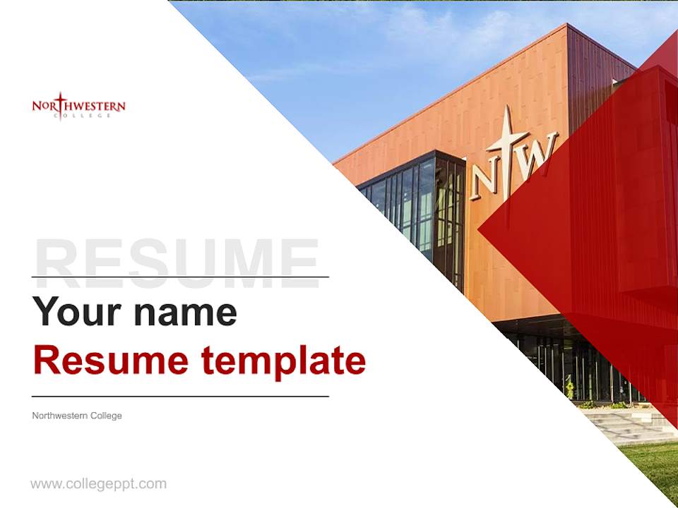 Northwestern College Resume PPT Template4:3 ratio PPT effect preview image5