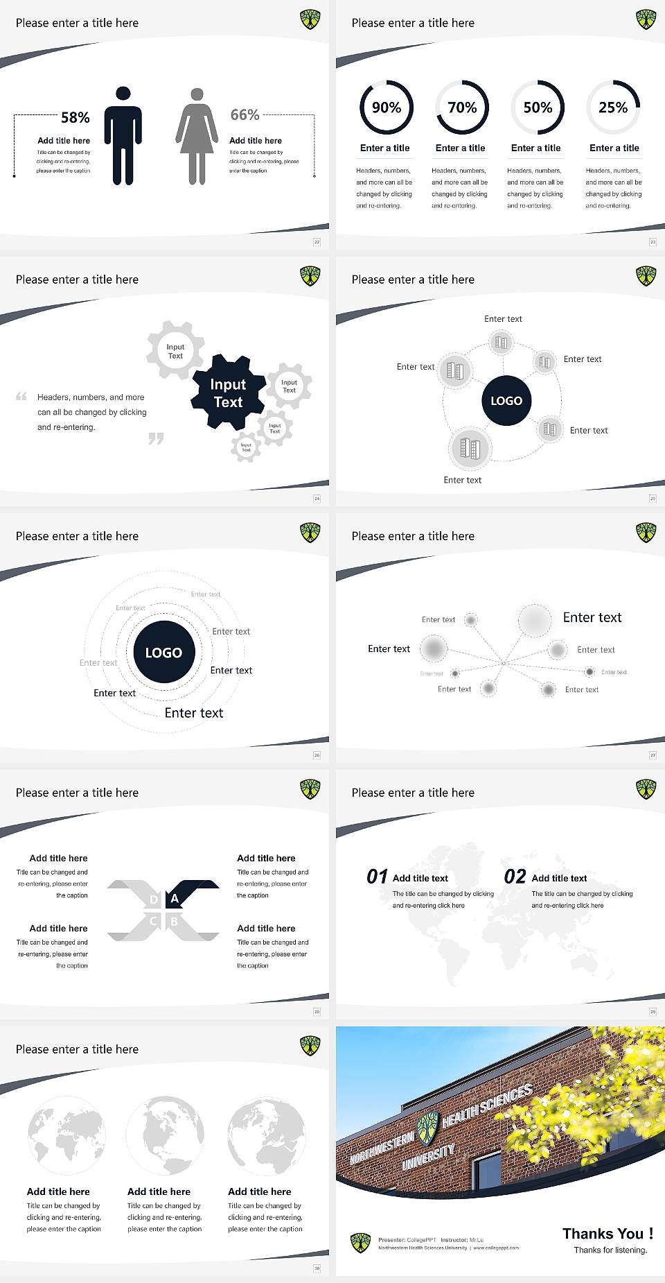 Northwestern Health Sciences University Course/Courseware Creation PPT Template4:3 ratio PPT effect preview image4