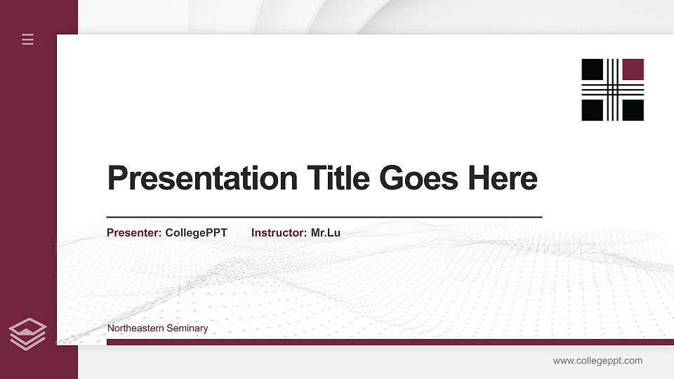 Northeastern Seminary Thesis Proposal/Graduation Defense PPT Template16:9 ratio PPT effect preview image
