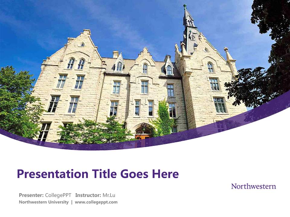 Northwestern University Course/Courseware Creation PPT Template4:3 ratio PPT effect preview image5