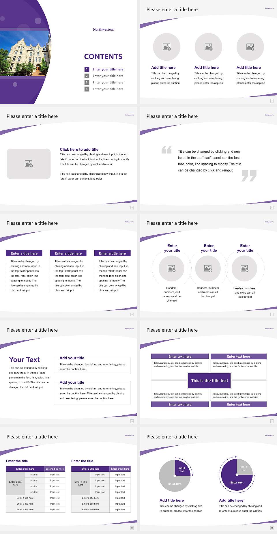 Northwestern University Course/Courseware Creation PPT Template4:3 ratio PPT effect preview image2