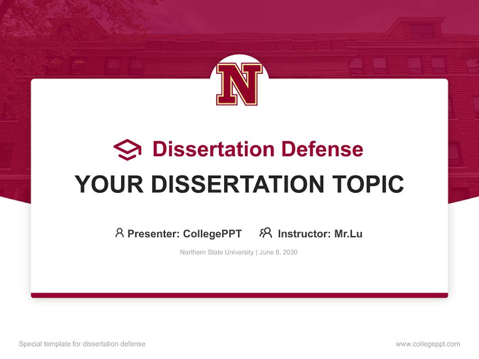 Northern State University Graduation Thesis Defense PPT Template4:3 ratio PPT effect preview image7