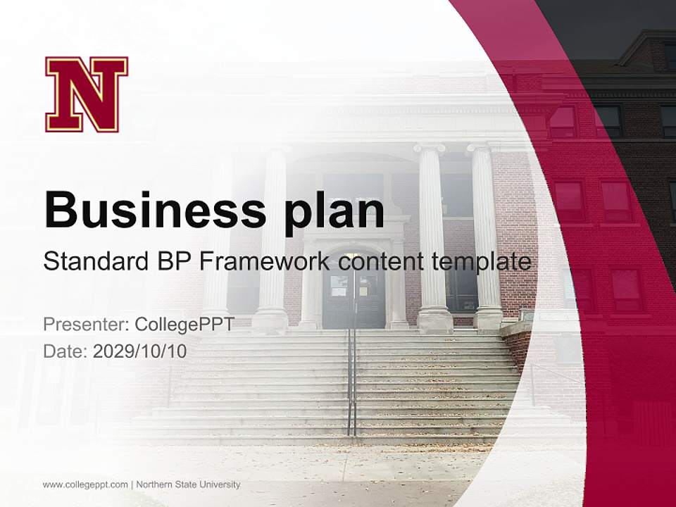 Northern State University Competition/Entrepreneurship Contest PPT Template4:3 ratio PPT effect preview image9