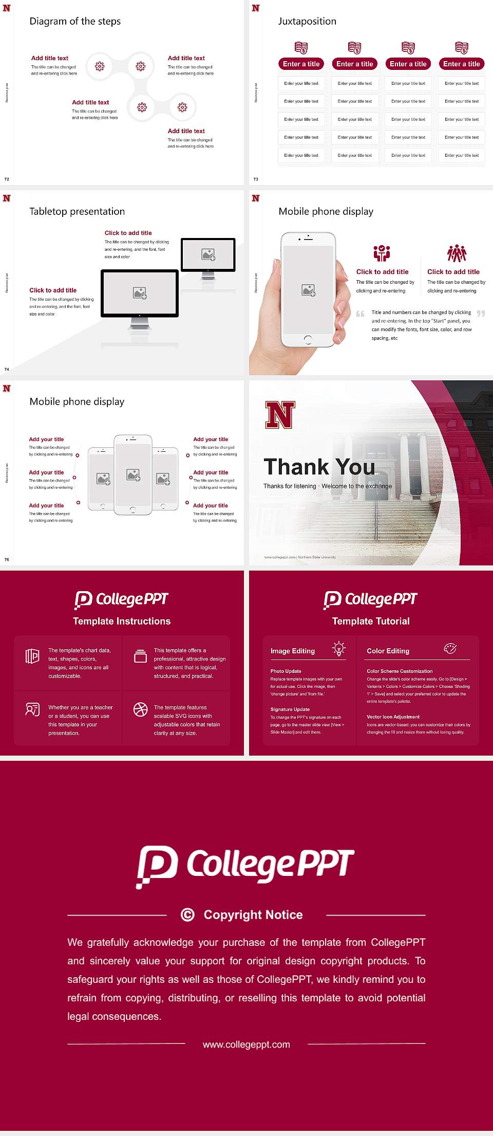 Northern State University Competition/Entrepreneurship Contest PPT Template4:3 ratio PPT effect preview image9