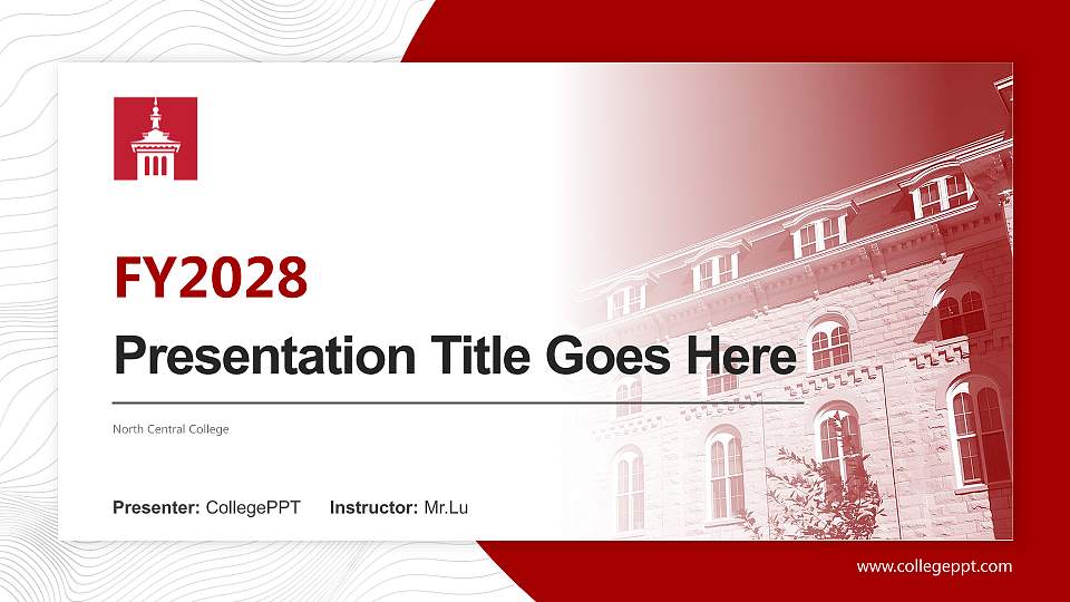 North Central College Academic Presentation/Research Findings Report PPT Template16:9 ratio PPT effect preview image