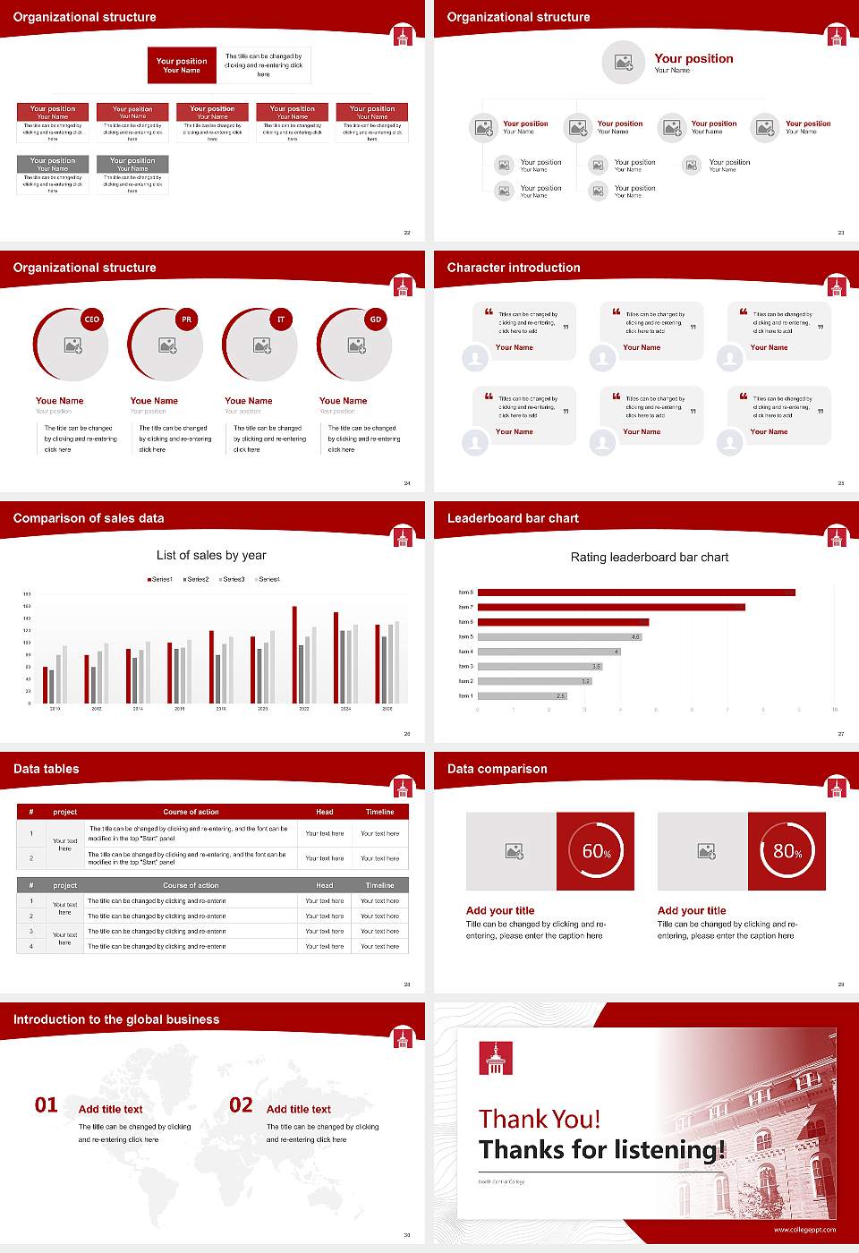 North Central College Academic Presentation/Research Findings Report PPT Template16:9 ratio PPT effect preview image4