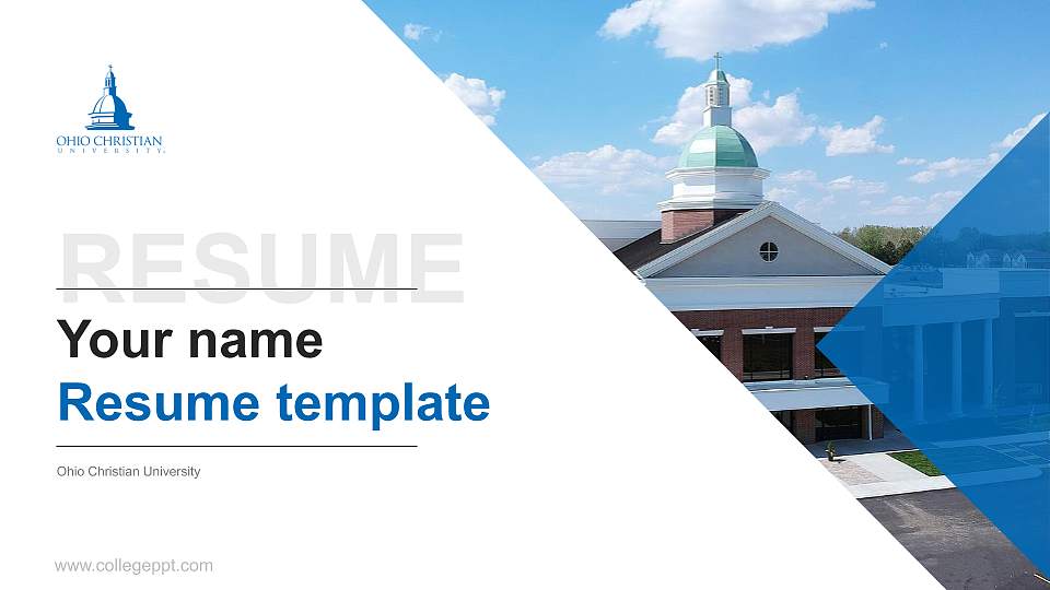 Ohio Christian University Resume PPT Template16:9 ratio PPT effect preview image
