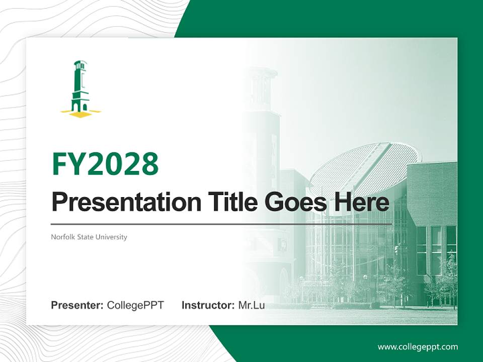 Norfolk State University Academic Presentation/Research Findings Report PPT Template4:3 ratio PPT effect preview image5