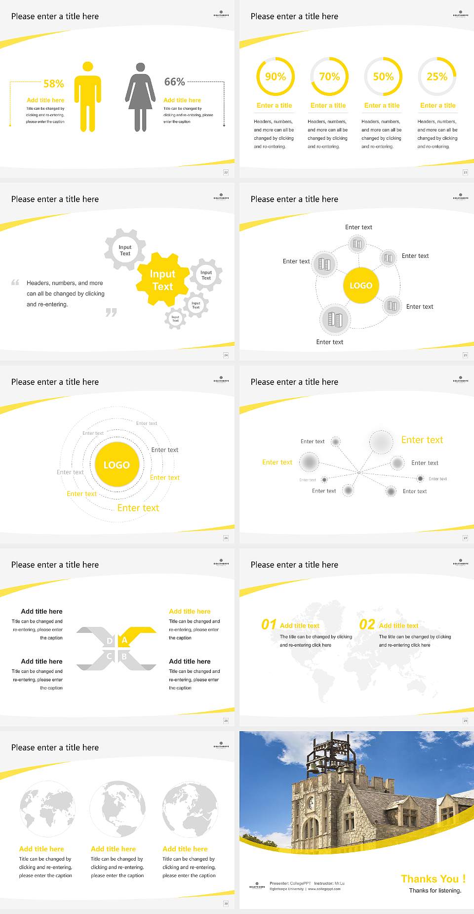 Oglethorpe University Course/Courseware Creation PPT Template4:3 ratio PPT effect preview image4