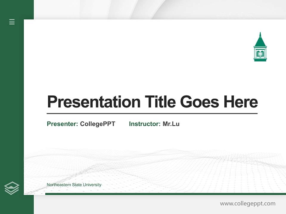 Northeastern State University Thesis Proposal/Graduation Defense PPT Template4:3 ratio PPT effect preview image5