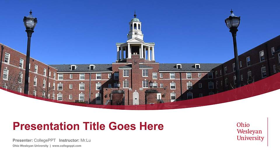 Ohio Wesleyan University Course/Courseware Creation PPT Template16:9 ratio PPT effect preview image