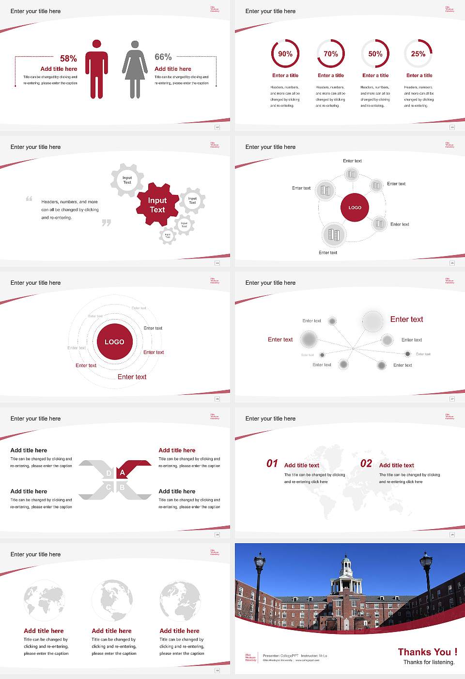 Ohio Wesleyan University Course/Courseware Creation PPT Template16:9 ratio PPT effect preview image4