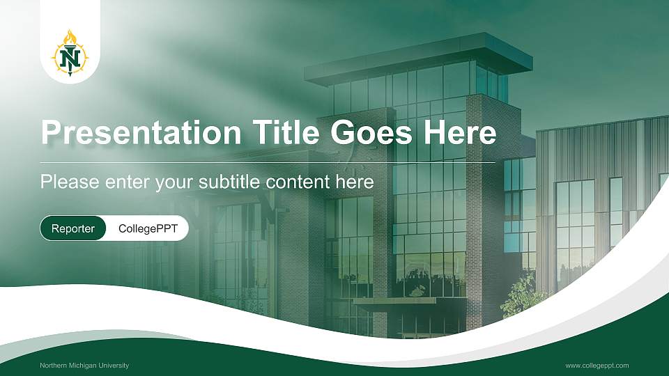 Northern Michigan University Lecture Sharing and Networking Event PPT Template16:9 ratio PPT effect preview image