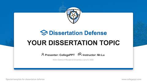 Notre Dame of Maryland University Graduation Thesis Defense PPT Template