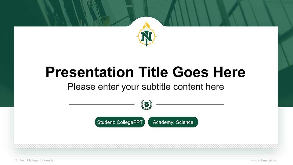 Northern Michigan University National Scholarship Defense PPT Template16:9 ratio PPT effect preview image
