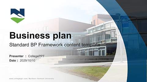 Northern Vermont University Competition/Entrepreneurship Contest PPT Template