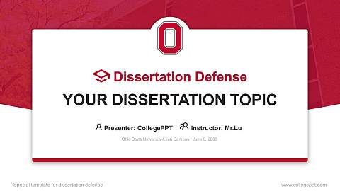 Ohio State University-Lima Campus Graduation Thesis Defense PPT Template