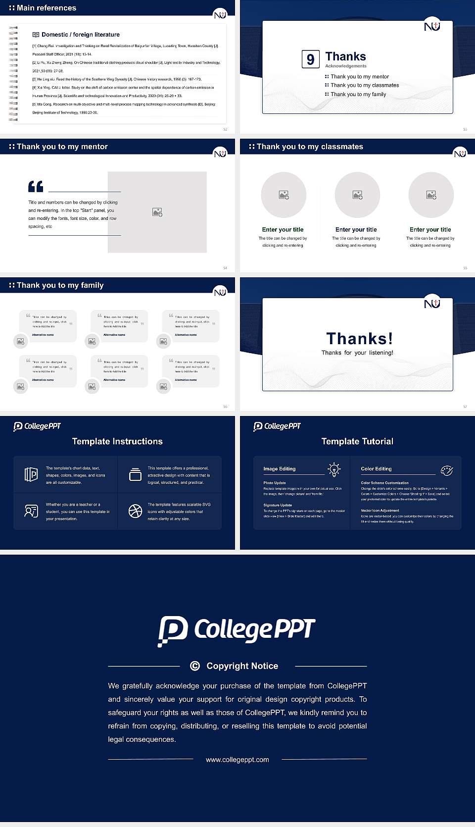 Newman University Graduation Thesis Defense PPT Template16:9 ratio PPT effect preview image7