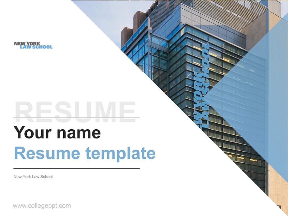 New York Law School Resume PPT Template4:3 ratio PPT effect preview image5