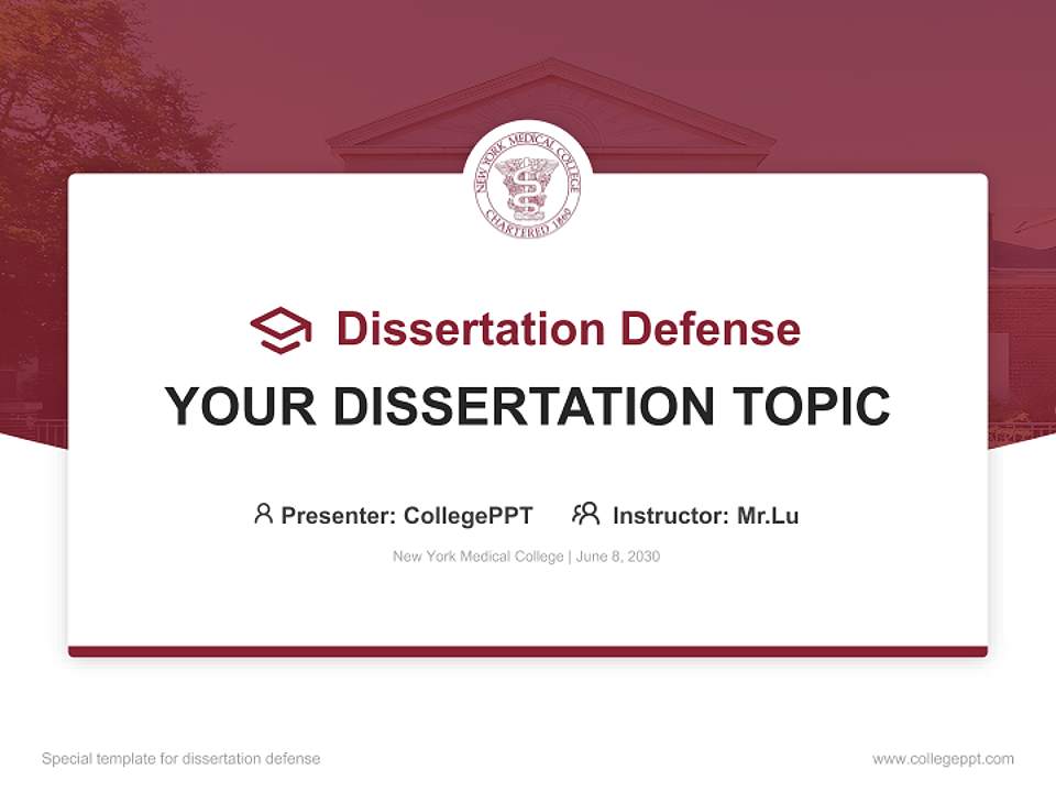 New York Medical College Graduation Thesis Defense PPT Template4:3 ratio PPT effect preview image7