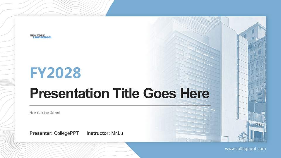 New York Law School Academic Presentation/Research Findings Report PPT Template16:9 ratio PPT effect preview image