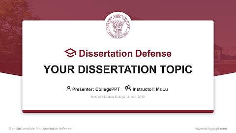 New York Medical College Graduation Thesis Defense PPT Template