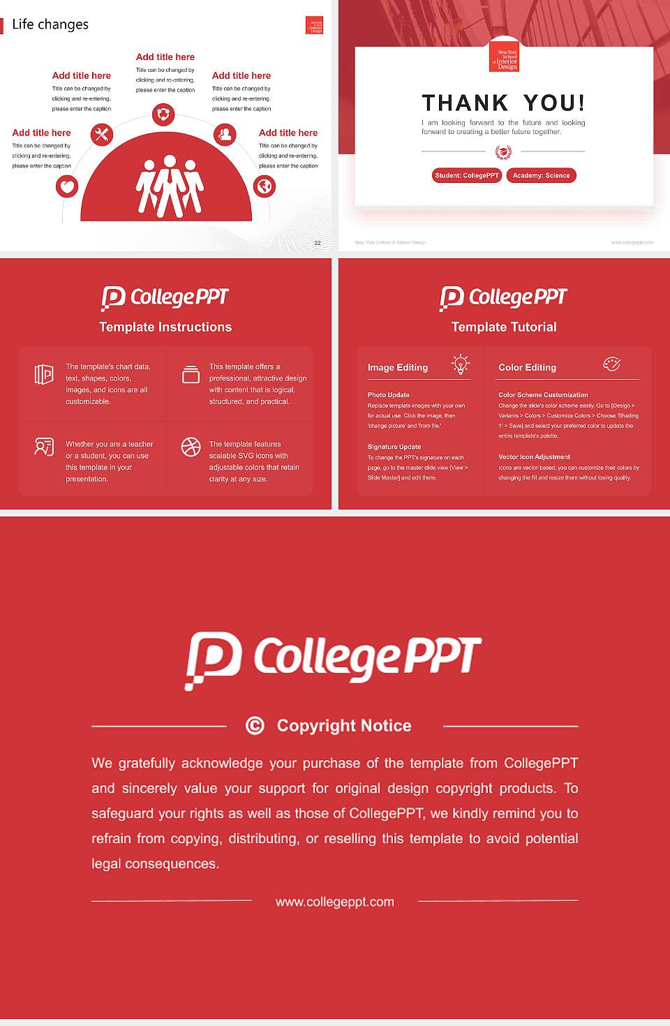 New York School of Interior Design National Scholarship Defense PPT Template4:3 ratio PPT effect preview image4
