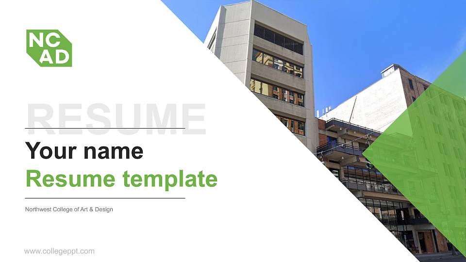 Northwest College of Art & Design Resume PPT Template16:9 ratio PPT effect preview image